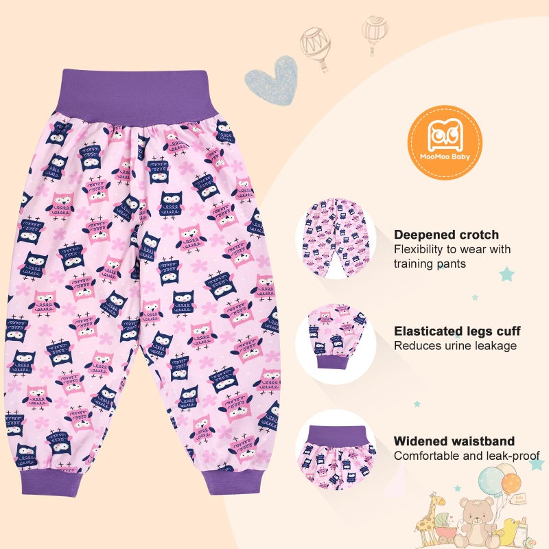 MooMoo Baby Leakproof Diaper Pants for Potty Training 2 Packs Bedtime Potty Training Pants for Boys and Girls - Image 4