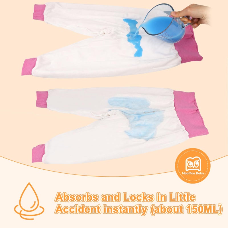 MooMoo Baby Leakproof Diaper Pants for Potty Training 2 Packs Bedtime Potty Training Pants for Boys and Girls - Image 3