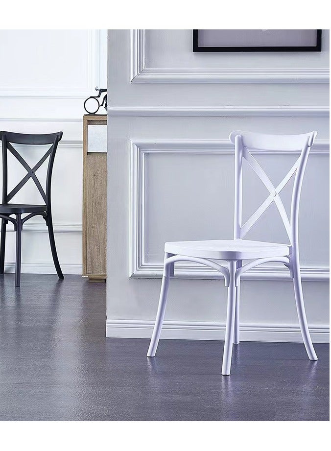 لاني كرسي قابل للتجميع معالجة الحقن كرسي ترفيه بلاستيكي ذو ساق ثابتة خارجي/داخلي خارجي/داخلي كرسي باتيو/حديقة ماء/مقاوم للشمس كرسي طعام (قطعة واحدة بيضاء) - Image 2