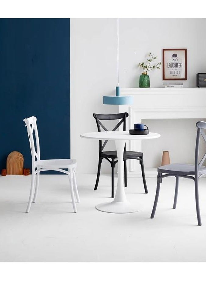 لاني كرسي قابل للتجميع معالجة الحقن كرسي ترفيه بلاستيكي ذو ساق ثابتة خارجي/داخلي خارجي/داخلي كرسي باتيو/حديقة ماء/مقاوم للشمس كرسي طعام (قطعة واحدة بيضاء) - Image 3