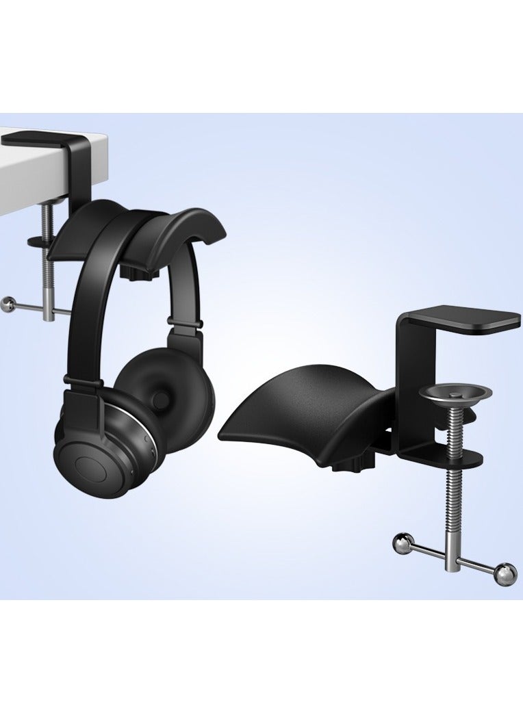 SYOSI Headphone Headset Holder Hanger, 1PACK Universal Gaming Headphones Stand, Mount Under Desk Hook Clip with Adjustable Clamp for Most Headphone, Black - Image 4