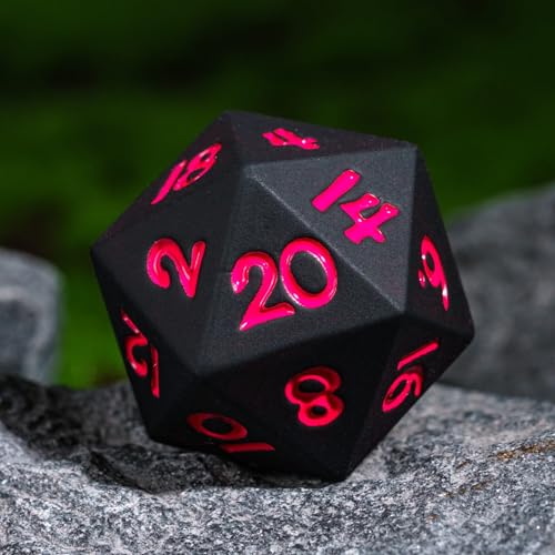 IUSTIDIE 7Die Silicone DND Dice Polyhedral Dice DD Dice Set Round Edges Soft Perfect Bouncer for DD RPG Bar Pub Club Classroom Party GamesBlack wRed Numbers - Image 5