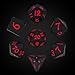IUSTIDIE 7Die Silicone DND Dice Polyhedral Dice DD Dice Set Round Edges Soft Perfect Bouncer for DD RPG Bar Pub Club Classroom Party GamesBlack wRed Numbers - Image 2