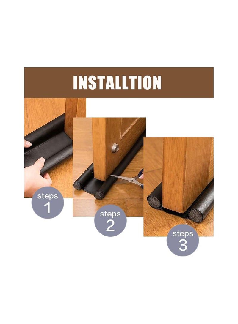 Altheqa 1pc 95cm Foam Bottom Seal Sound Proof Dust Proof Anti Cockroach Anti Insect Flexible Door Gap (Black) - Image 2
