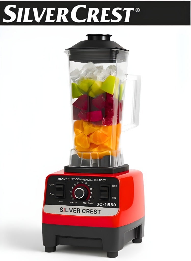 SILVER CREST Juicer Mixer Blender  Smoothie Maker 2L Containers Steel Blades Ice Crush Function Multi Mill Grinder Chopper Countertop Food Blender Accessories mixer grinder juicer machine food processors[Sc-1589] - Image 2