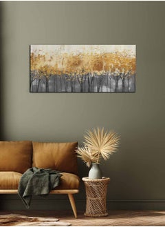 LOWHA Framed Canvas Wall Art Stretched Over Wooden Frame, Panorama Orientation Abstract Marble Painting, For Home, Living Room, Office Décor  - Image 2