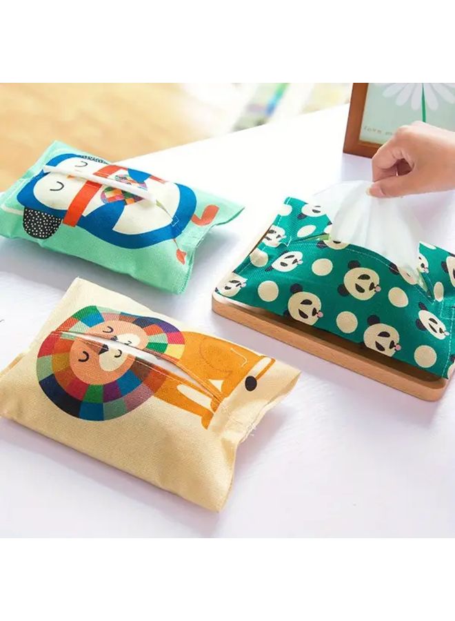 غطاة علبة مناديل حيوان كرتوني بألوان عشوائية تصميم باندا أسد قرد ديكور للمنزل والسيارة والمكتب - Image 3