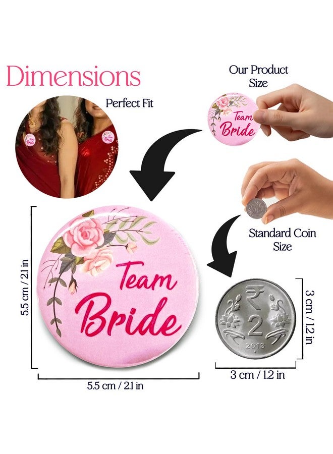 Zyozique ® Team Groom & Team Bride Badges Combo - Team Groom Badges, Team Bride Badges for Bride, Family & Friends- Wedding Party Badges, Ladki Wale Badges (Pack Of 24) - Image 3
