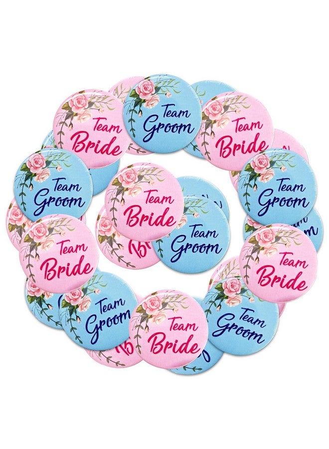 Zyozique ® Team Groom & Team Bride Badges Combo - Team Groom Badges, Team Bride Badges for Bride, Family & Friends- Wedding Party Badges, Ladki Wale Badges (Pack Of 24) - Image 1