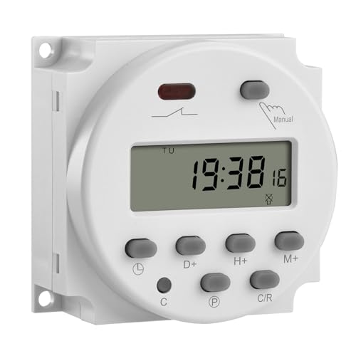 Heschen Digital LCD Power Weekly Programmable Timer Relay Switch, CN101A, DC12V 16Amp, SPST - Image 1