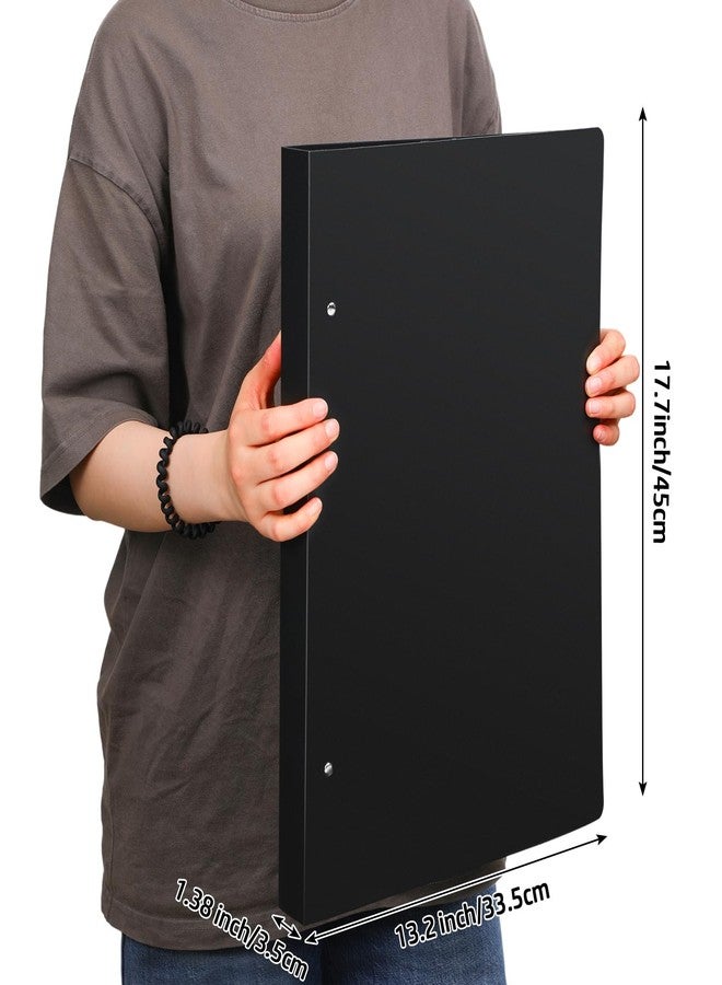 Resholder 2 Pcs 11"x17" Binder Poly Panel 3 Ring Binder Featuring 1" D Ring Black Fit 11" x 17" Paper Size for Store Artwork Poster Paper PP Material - Image 2