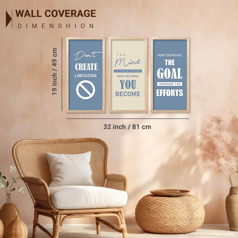 kotart Quotes Wall Dcor Paintings Quotes Wall Dcor Poster With Frames Wall Hanging Paintings For Office Living Room Bedroom Motivational Quotes Poster With Frame Set of 3 10X19 INCH A - Image 3