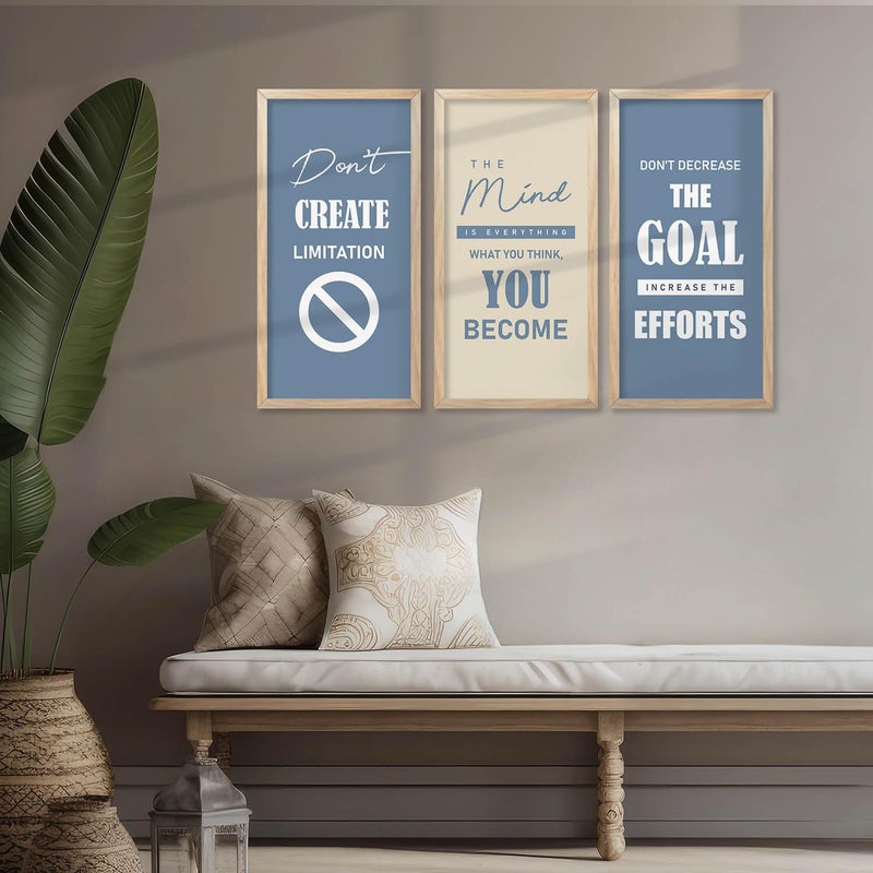 kotart Quotes Wall Dcor Paintings Quotes Wall Dcor Poster With Frames Wall Hanging Paintings For Office Living Room Bedroom Motivational Quotes Poster With Frame Set of 3 10X19 INCH A - Image 4