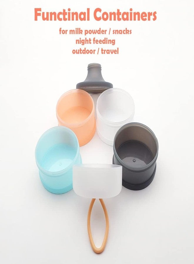 DRIVIJI 1PCS Baby Milk Powder Formula Dispenser On The Go, 5 Compartments Stackable Formula Container for Travel, Baby Milk Powder Kids Snack Container, BPA Free, Portable Storage Box (ORANGE) - Image 4