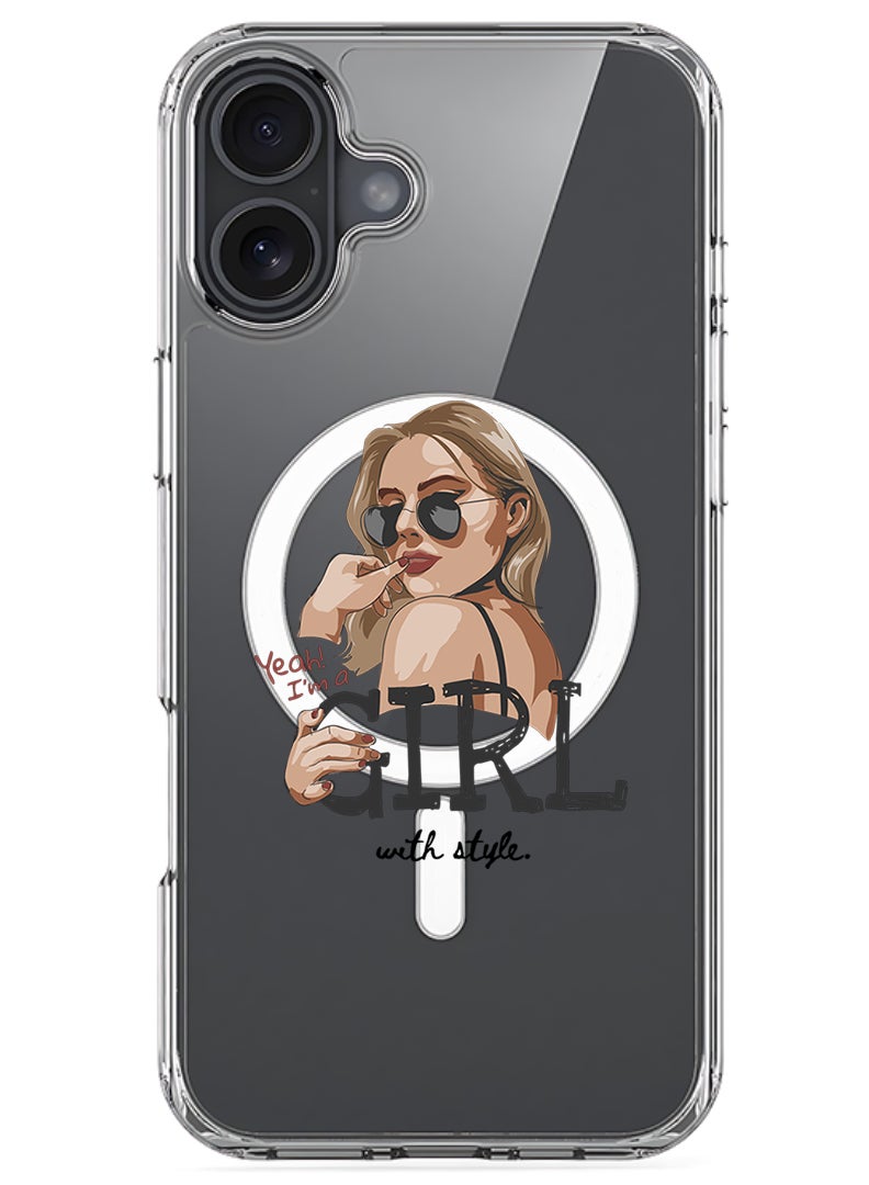 Theodor Magnetic Case for Apple iPhone 17 Compatible with MagSafe Wireless Charging, Shockproof Phone Bumper Cover - Girl with Style - Image 1