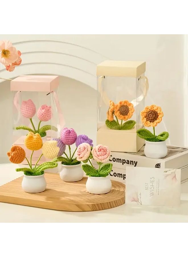 Champagne Color Flower Box 5pcs Portable Handheld Transparent Gift Bouquet - Image 5