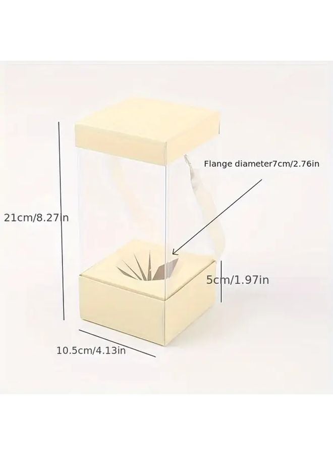 Champagne Color Flower Box 5pcs Portable Handheld Transparent Gift Bouquet - Image 1