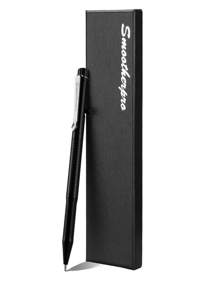 قلم SMOOTHERPRO المصنوع من الألومنيوم ذو آلية الفتح والإغلاق | قلم حبر جاف وقلم رصاص في قلم واحد برأس من سبيكة الجرافيت، تصميم قابل للسحب واللف | متوافق مع عبوات باركر | للرسم المكتبي (APG01) | أسود - Image 1