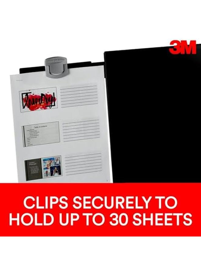 3M Monitor Mount Document Clip 30 Sheet Capacity Black Dh240Mb - Image 3