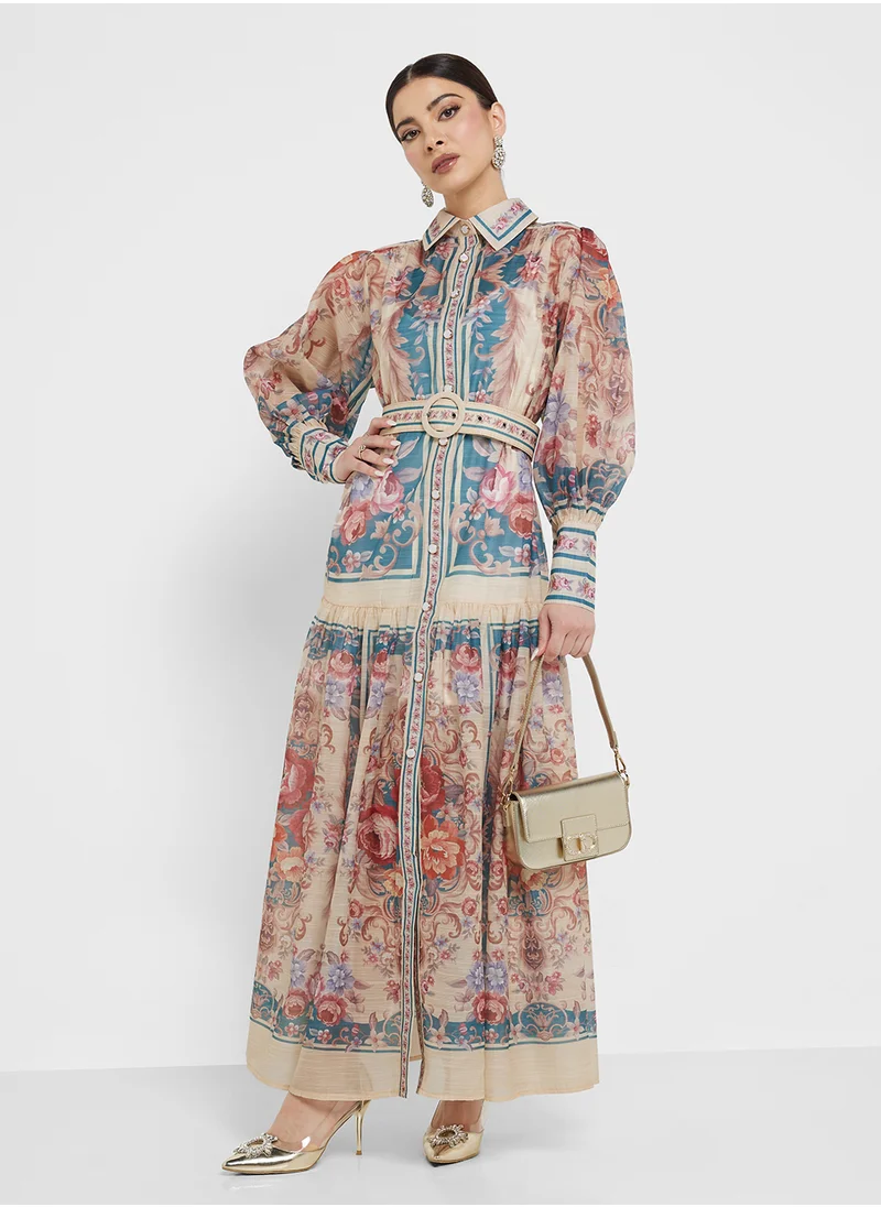 Khizana Abstract Print Dress