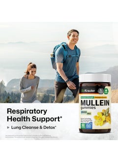 BIO KRAUTER BIO KRAUTER Mullein Gummies for Lungs 2000 mg - Lung Detox Supplement - Mullein Leaf Gummies - 60 Vegan Mullein Gummies for Lung Cleanse and Detox - Gelatine-Free  - Image 2