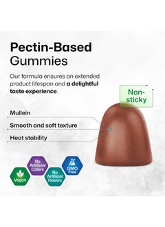 BIO KRAUTER BIO KRAUTER Mullein Gummies for Lungs 2000 mg - Lung Detox Supplement - Mullein Leaf Gummies - 60 Vegan Mullein Gummies for Lung Cleanse and Detox - Gelatine-Free  - Image 5