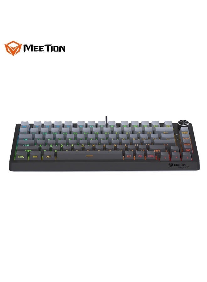 MEETION Pro-Grade 75% Compact Mechanical Keyboard Magic A75 Hot-Swappable Adjustable Feet Magnetic Switch Adjustable Key Sensitivity Premium Gasket-Mount Feel Extreme 100M-Click Durability - Image 3