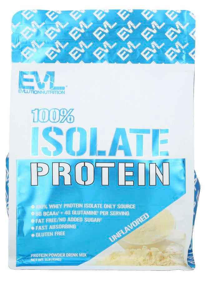 EVLUTION NUTRITION بروتين عزل 100% بدون نكهة 1 رطل (454 جرام)