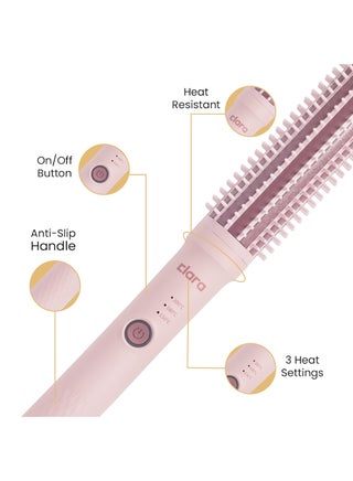Anti-Frizz Ionic Slim Hot Brush, 3-in-1 hairstyling for blowouts, curls and straight hair, Two functions, one device Pink - view 2