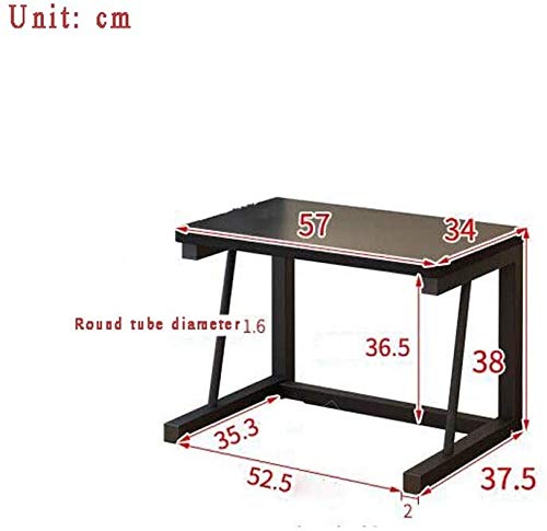 INDIAN DECOR 45594 Creative Printer Shelf Microwave Oven Rack Office Desktop Rack 2 Layer MultiFunction Household Storage Rack MDF Steel Frame Color Black Walnut - Image 3