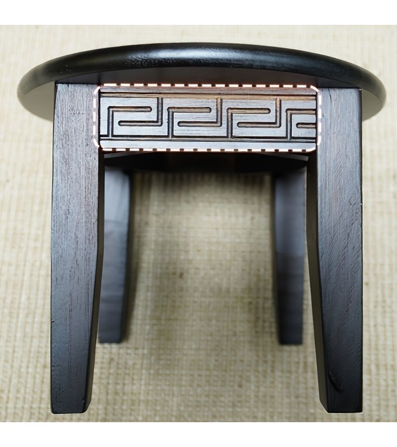1pc Solid Bamboo Walnut Stool Round Low Stool 7.48x9.84 Inch for Living Room Bedroom Office Durable Dark Brown Home Decor - Image 3