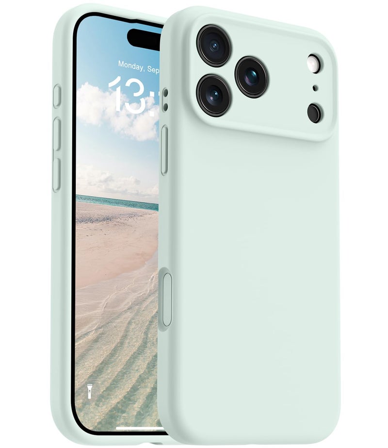 OTOFLY Magnetic for iPhone 17 Pro Max Case,Compatible with Magsafe,Classic Liquid Silicone Mobile Phone Case,Integrated Camera Control Button,Anti-Scratch Microfiber Lining, Mint Green - Image 1
