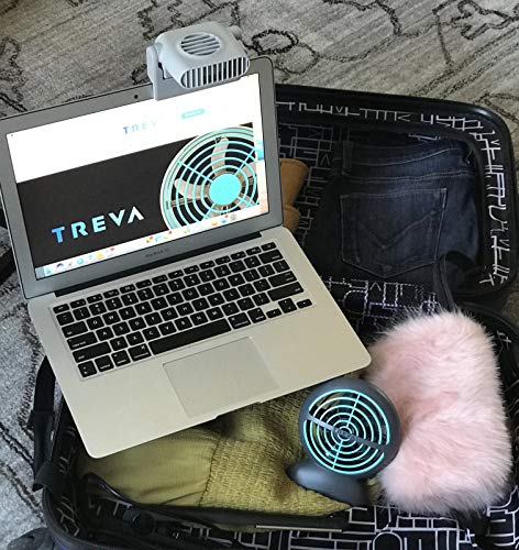 Treva Mini Clip On Fan - Tiny Personal Fan Clips Onto Cell Phones, Tablets, Laptop Computers – Cordless, Battery Operated - Portable Cooling For Travel, Bed, Camping, Beach, Outdoors, Gray - Image 5