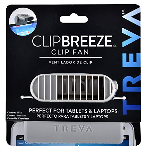 Treva Mini Clip On Fan - Tiny Personal Fan Clips Onto Cell Phones, Tablets, Laptop Computers – Cordless, Battery Operated - Portable Cooling For Travel, Bed, Camping, Beach, Outdoors, Gray - Image 4