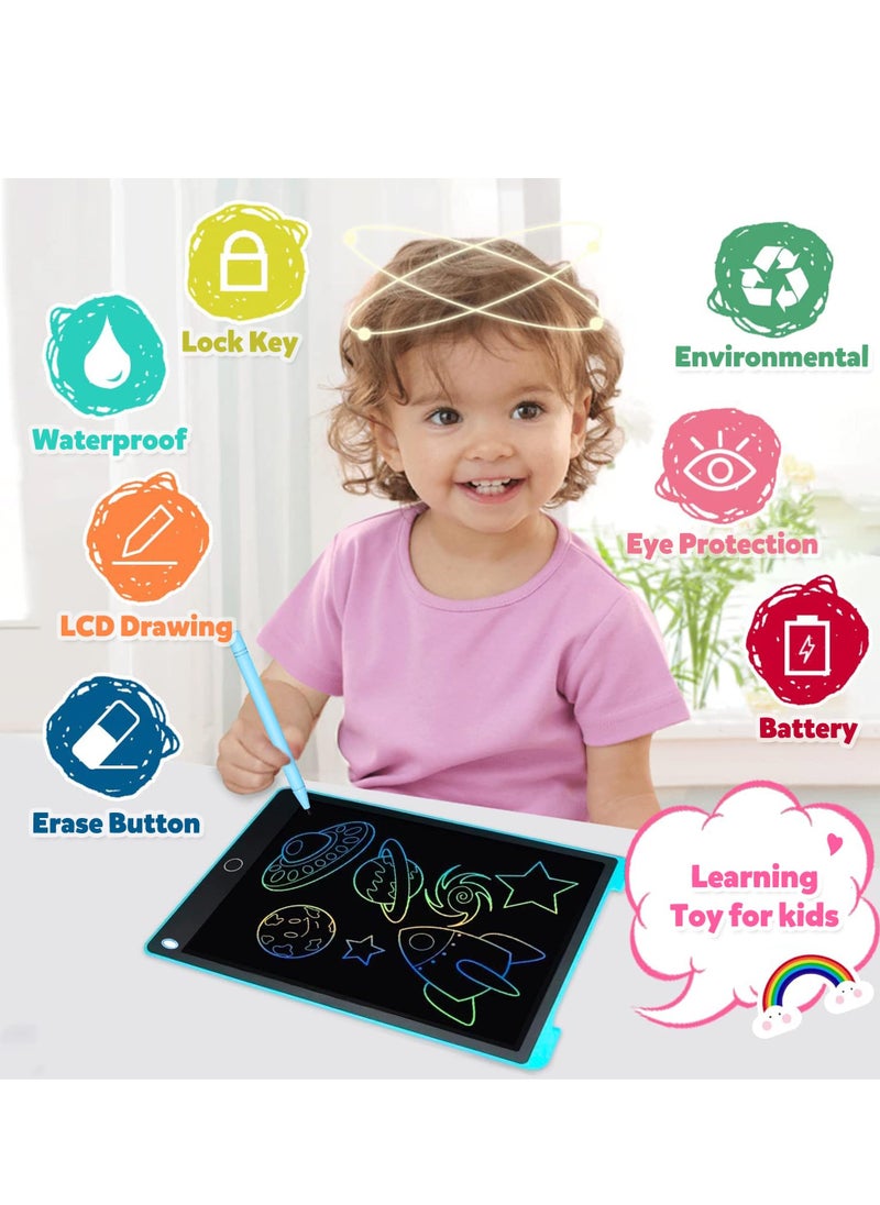 LAMIJOY 2 Pcs 12 Inch LCD Writing Tablet Set for Kids - Preschool Drawing Tablet Toys & Toddler Travel Essential Toys, Electronic Drawing Pad and Doodle Board as Educational Birthday Gifts for Girls and Boys  - Image 3