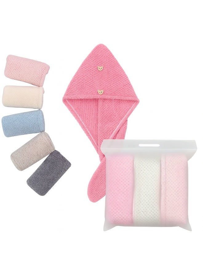 عبوة من 3 قطع من مناشف الشعر المصنوعة من الألياف الدقيقة للنساء، عمامة شعر سريعة الجفاف مضادة للتجعد تناسب جميع تسريحات الشعر، ماصة وخفيفة الوزن - Image 1