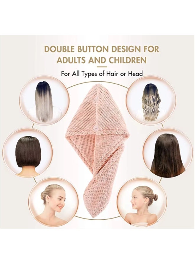 عبوة من 3 قطع من مناشف الشعر المصنوعة من الألياف الدقيقة للنساء، عمامة شعر سريعة الجفاف مضادة للتجعد تناسب جميع تسريحات الشعر، ماصة وخفيفة الوزن - Image 3