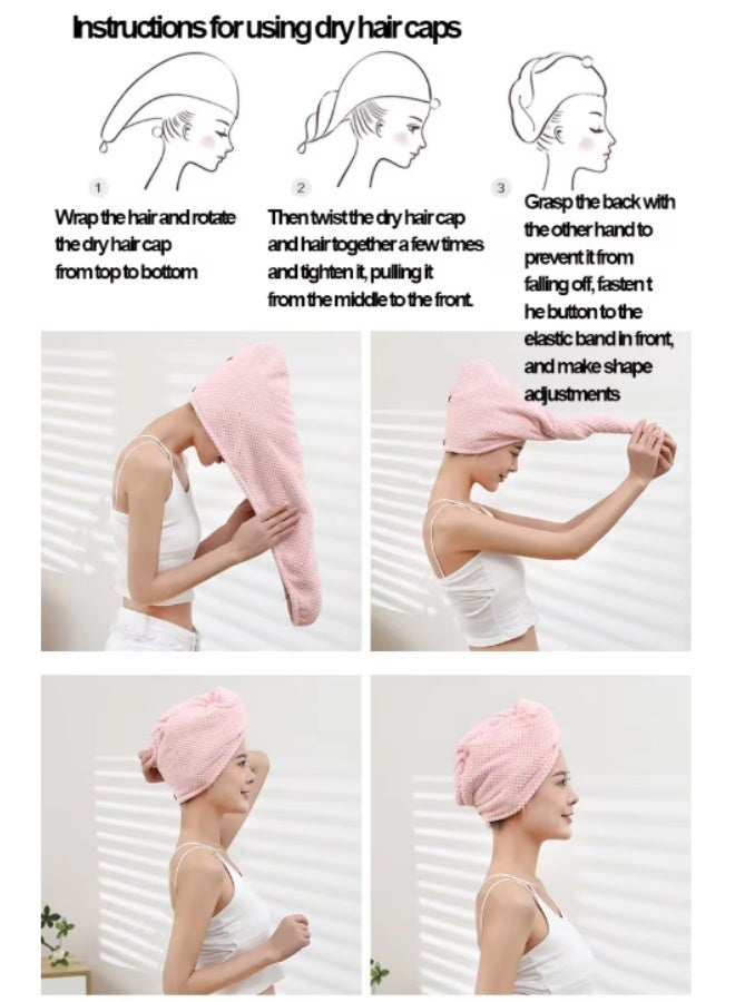 عبوة من 3 قطع من مناشف الشعر المصنوعة من الألياف الدقيقة للنساء، عمامة شعر سريعة الجفاف مضادة للتجعد تناسب جميع تسريحات الشعر، ماصة وخفيفة الوزن - Image 5