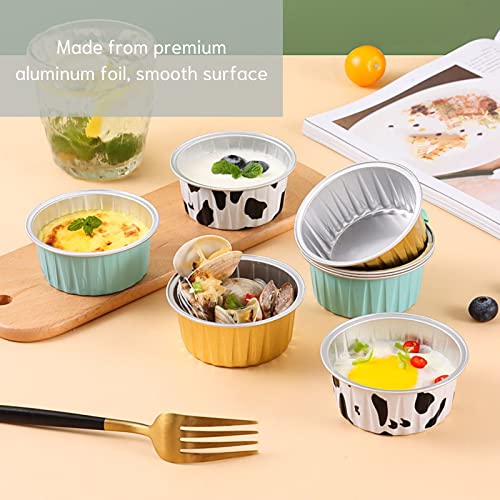 Findful Mini Aluminum Foil Cupcake Baking Cups with Lids (40pcs, 5oz) Round Cupcake Foil Liners Tart Pie Tin Pan Holder - Disposable Mini Cake Containers Flan Molds for Pudding, Souffle, Party, Wedding - Image 3