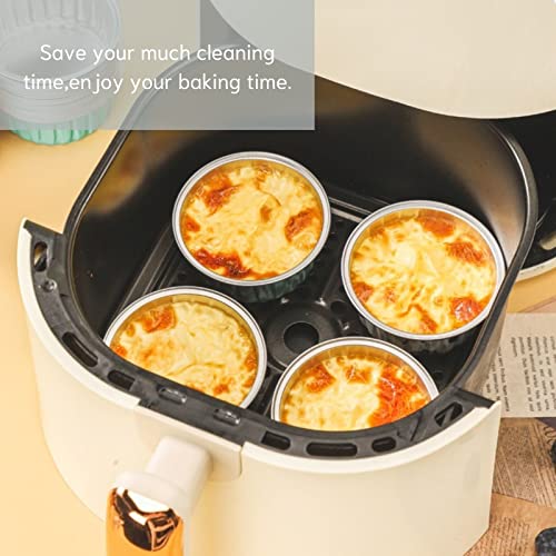 Findful Mini Aluminum Foil Cupcake Baking Cups with Lids (40pcs, 5oz) Round Cupcake Foil Liners Tart Pie Tin Pan Holder - Disposable Mini Cake Containers Flan Molds for Pudding, Souffle, Party, Wedding - Image 2