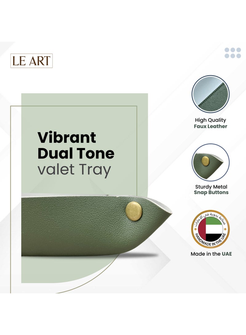 لي آرت Valet Tray - صينية صغيرة ومدمجة لتخزين الأغراض | منظم للمكتب، بجانب السرير، مدخل المنزل | صينية لتخزين المفاتيح والعملات المعدنية والقرطاسية والمجوهرات (أخضر زمردي)  - Image 2