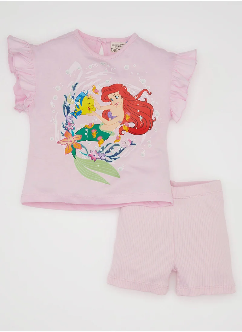 ديفاكتو Disney Princess Short Sleeve T-Shirt And Shorts Cotton 2-Piece Set