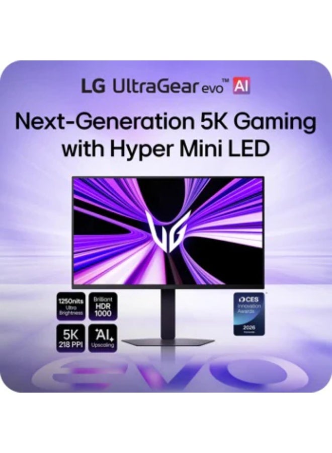 إل جي 27 Inch UltraGear evo AI GM9, Hyper Mini LED 5K Gaming Monitor black - Image 5
