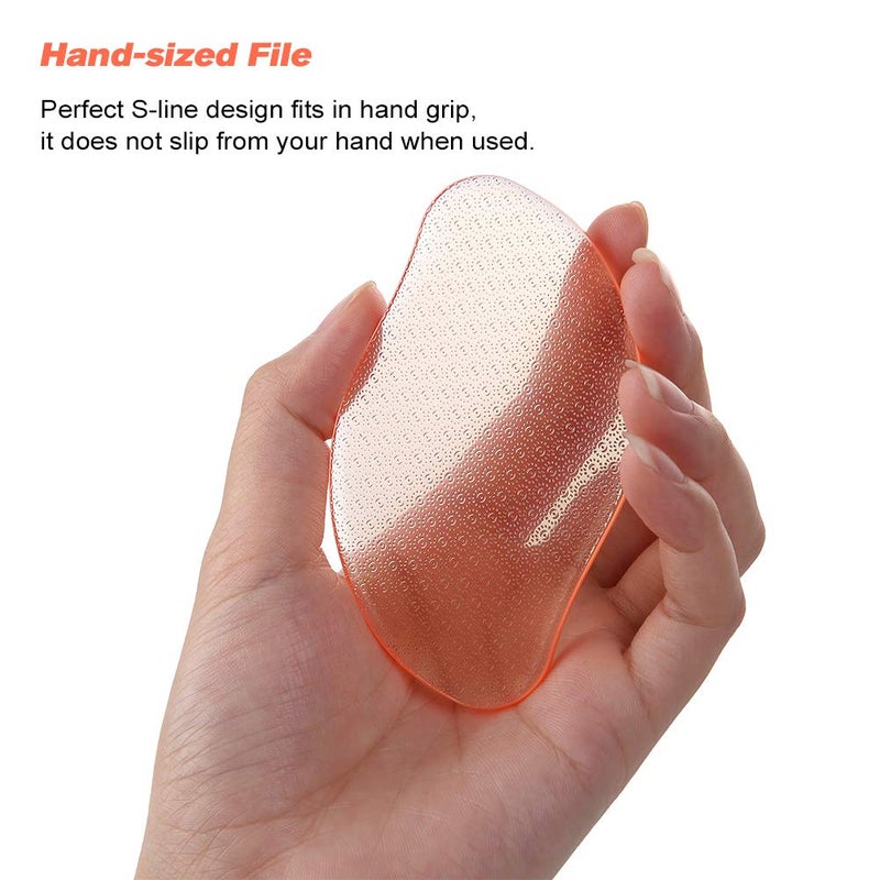 BEZOX Glass Foot File Callus Remover, Crystal Pedicure Foot Rasp for Callused, Coarse, Hard Skin Removal, Portable Hand Sized Foot Scraper for Cracked Heel - Orange - Image 5