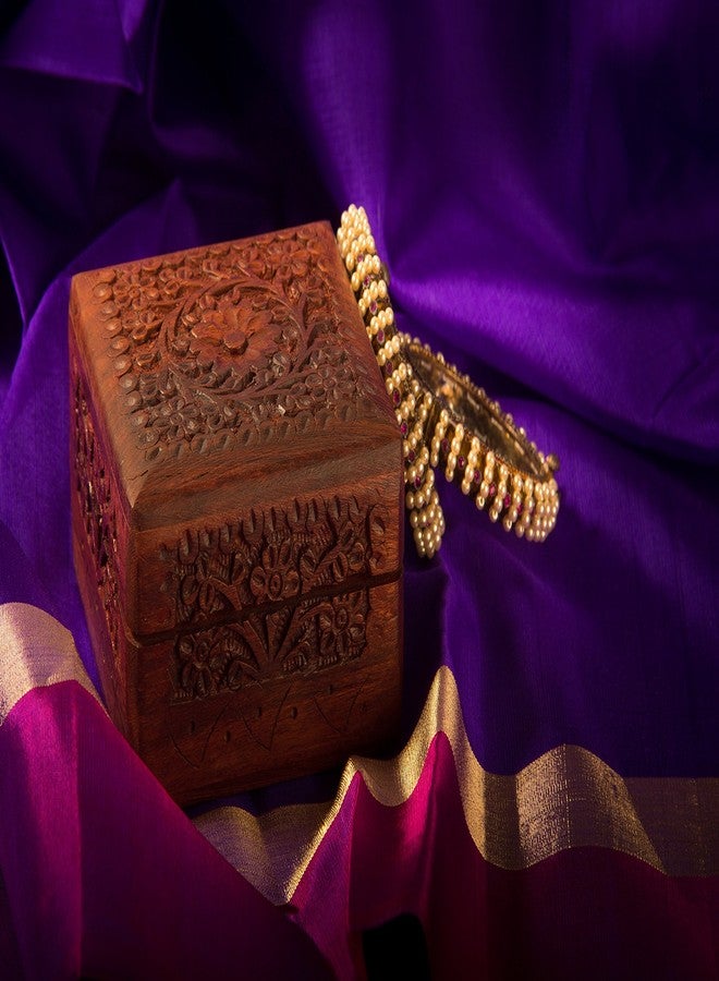 storeindya StarZebra Hand Carved Wooden Jewellery Box from India - Image 5