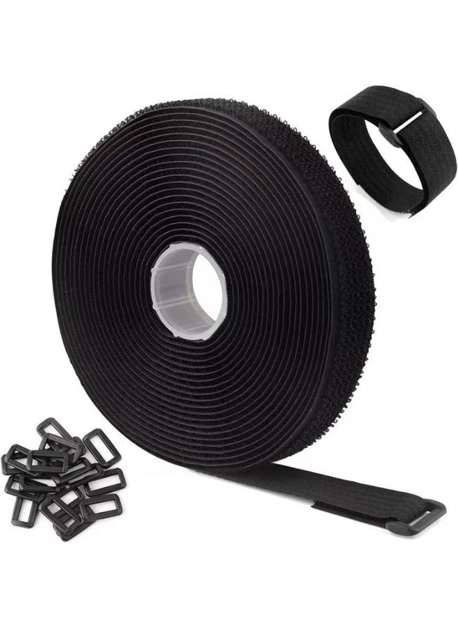 Generic Hook and Loop Straps with25Buckles Adjustable Cable Straps Free Cut Reusable Nylon Securing Cord Ties for Organizer or Storage (2cm x 5meter)  - Image 3