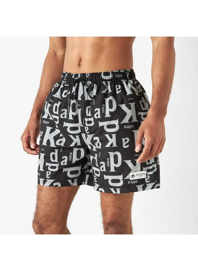 Kappa Kappa All-Over Print Swim Shorts with Drawstring Closure