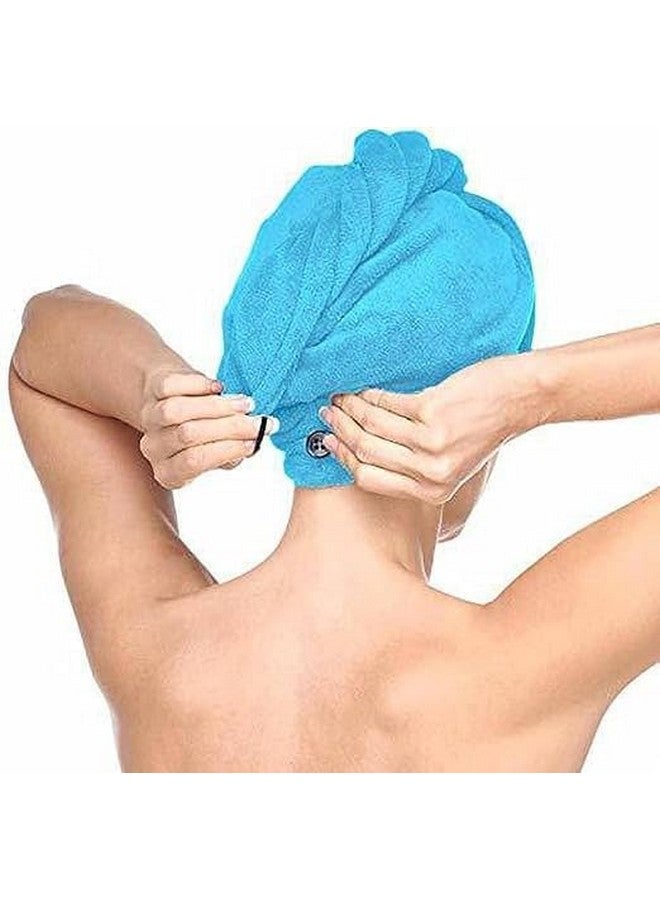 VIBRAL Microfiber Hair Towel Wrap for Women Girls, Quick Dry Towel for Hair, Hair Drying Towels with Button, Anti Frizz Super Absorbent Soft Hair Drying Turban for Long Curly Thick Hair (Pack of 2) - Image 2
