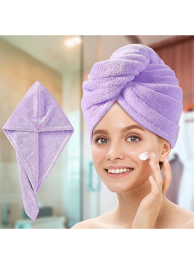 VIBRAL Microfiber Hair Towel Wrap for Women Girls, Quick Dry Towel for Hair, Hair Drying Towels with Button, Anti Frizz Super Absorbent Soft Hair Drying Turban for Long Curly Thick Hair (Pack of 2) - Image 5