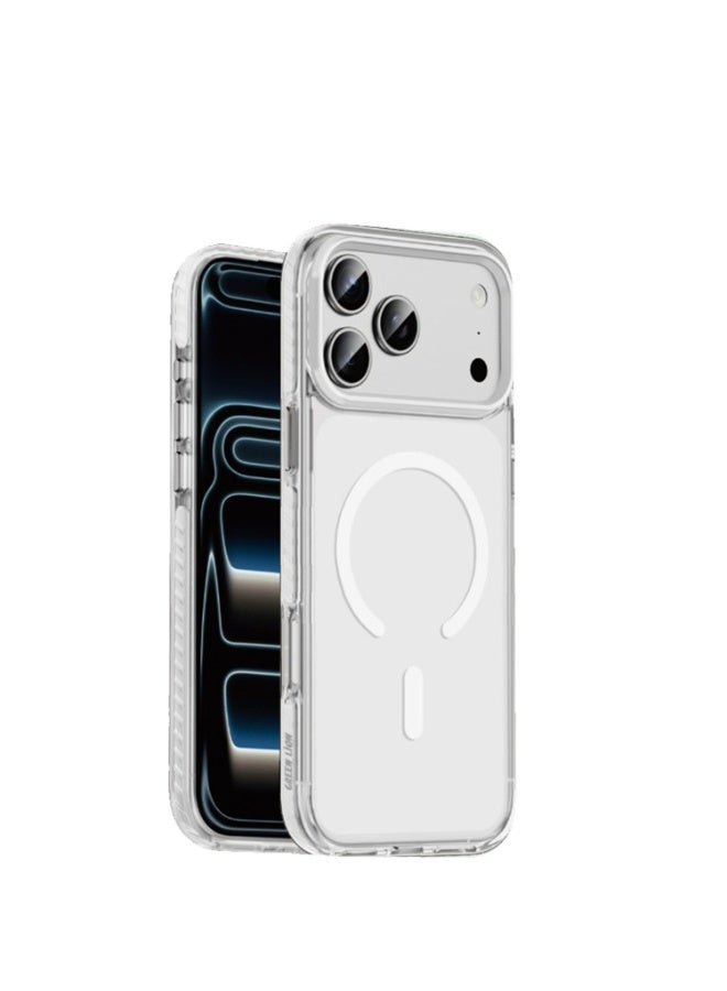 GREEN LION iPhone 17 Pro MagSafe Case Prestige with High Grade Shockproof & PC-TPU Hybrid Build / Metal Buttons / Camera Protection / Comfortable Grip / Anti-Scratch Back Cover / Drop Protection / Anti Fingerprint - White - Image 1